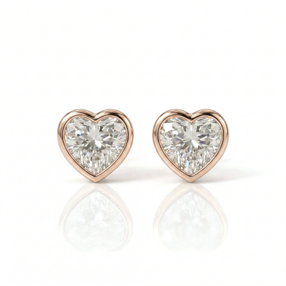 Airrealé Heart Diamond Stud Earrings