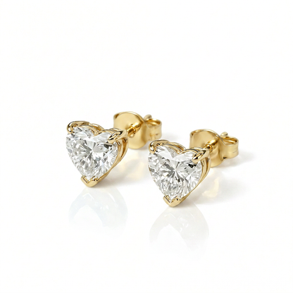Airrealé Heart Diamond Stud Earrings