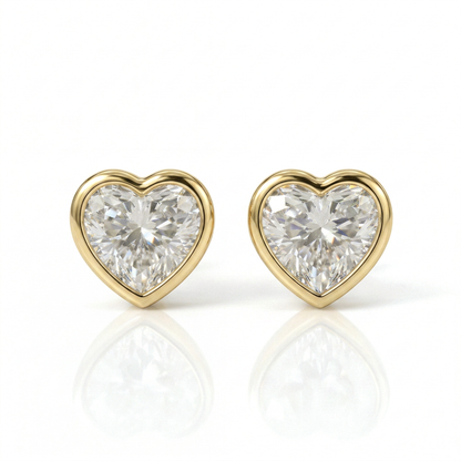 Airrealé Heart Diamond Stud Earrings