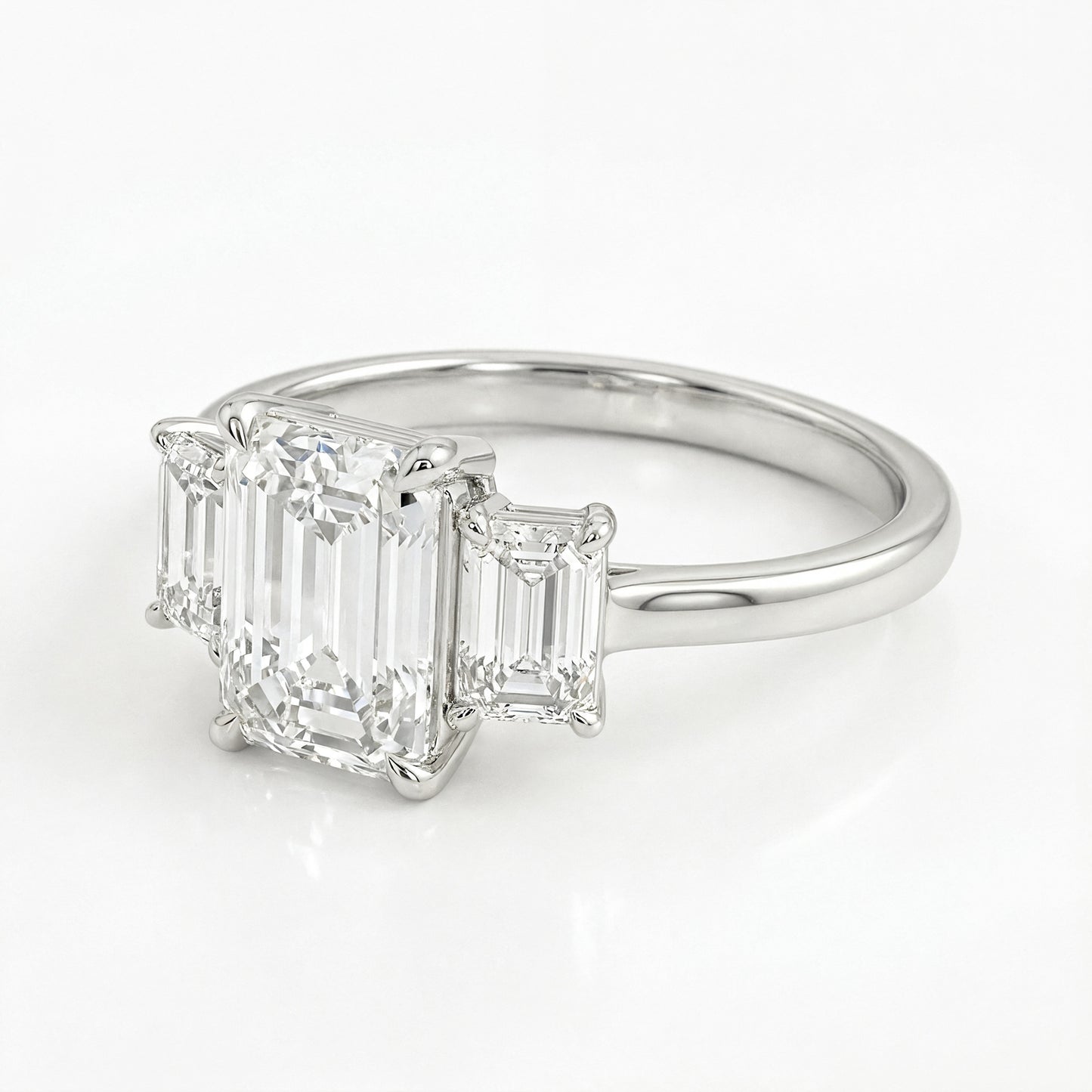 Airrealé Emerald Trinity Engagement Ring