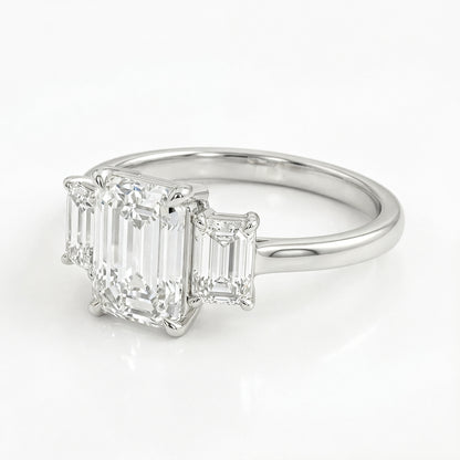 Airrealé Emerald Trinity Engagement Ring