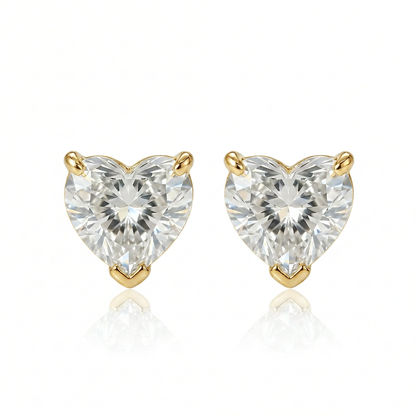 Airrealé Heart Diamond Stud Earrings