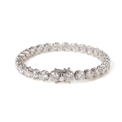 Airreale Tennis Bracelet 18k White Gold , Round Diamonds
