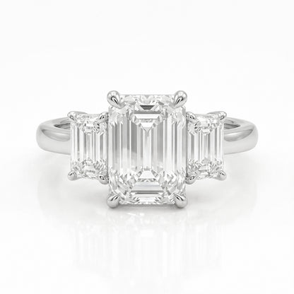 Airrealé Emerald Trinity Engagement Ring