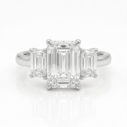 Airrealé Emerald Trinity Engagement Ring