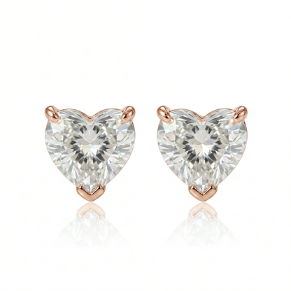 Airrealé Heart Diamond Stud Earrings