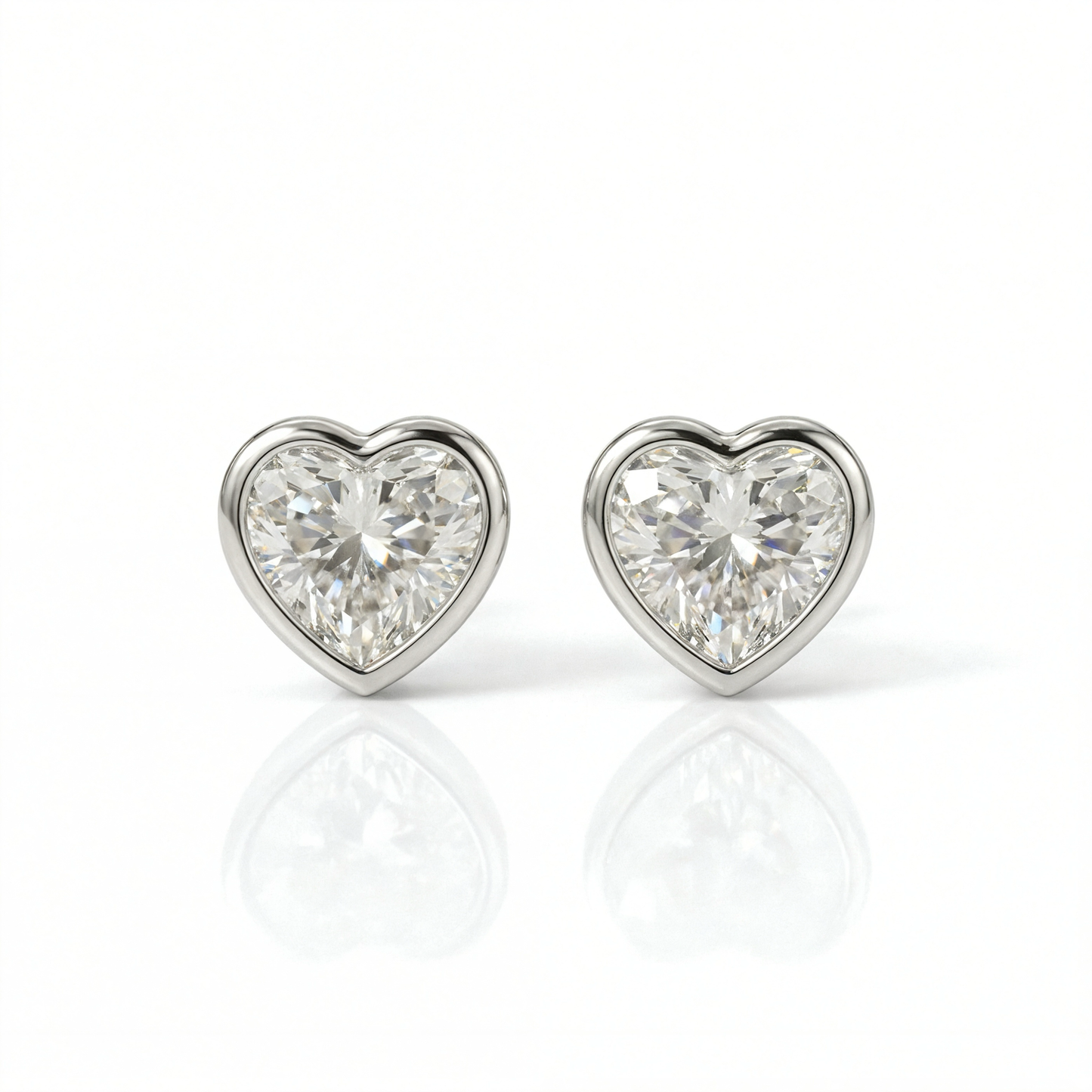Airrealé Heart Diamond Stud Earrings