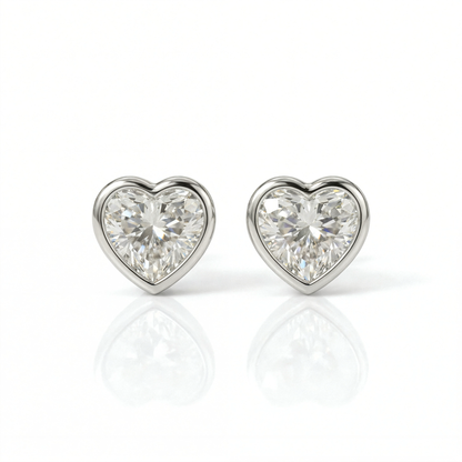 Airrealé Heart Diamond Stud Earrings