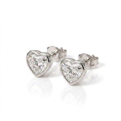 Airrealé Heart Diamond Stud Earrings