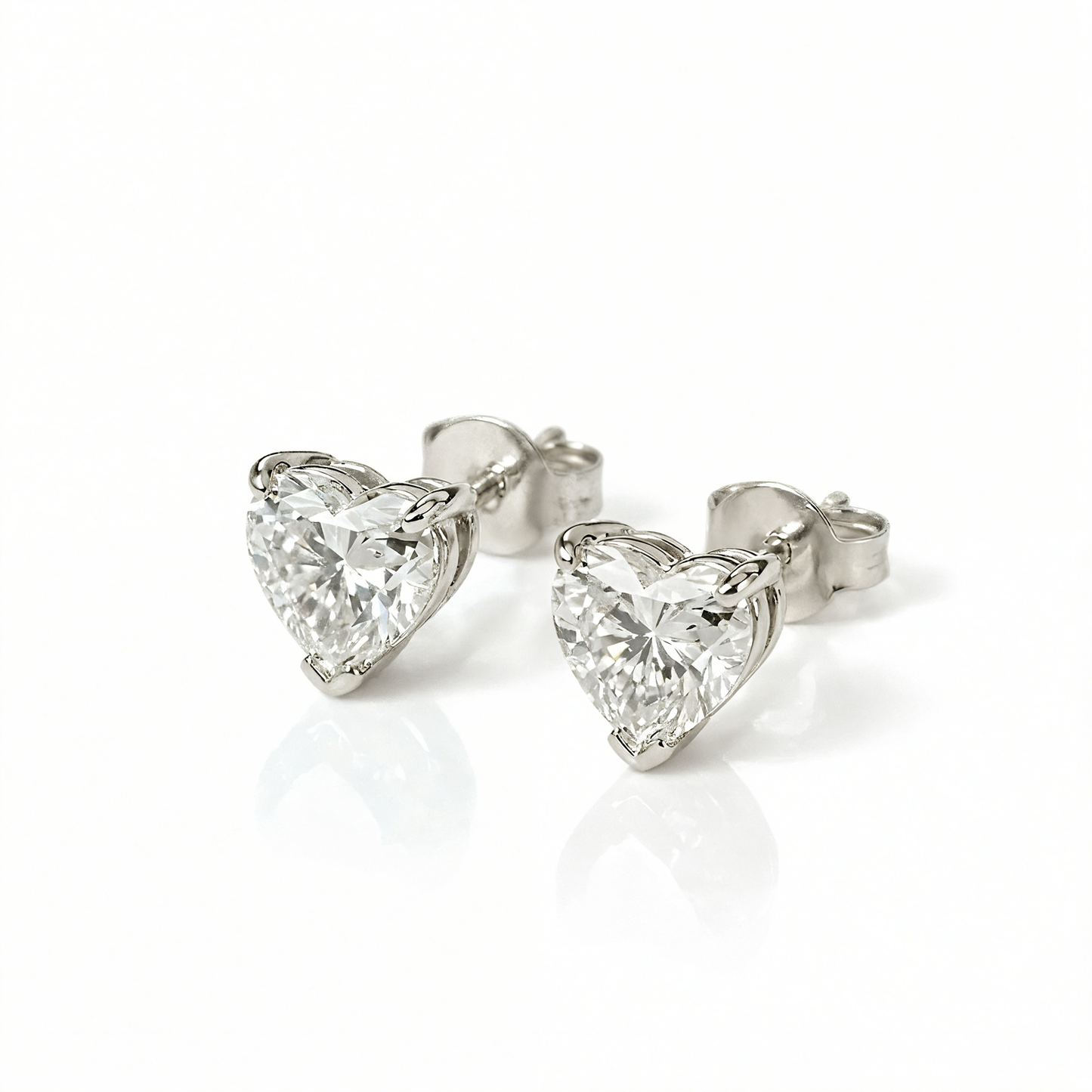 Airrealé Heart Diamond Stud Earrings