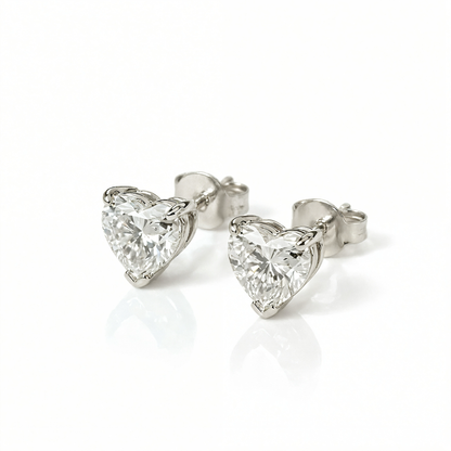 Airrealé Heart Diamond Stud Earrings