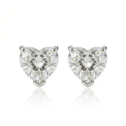 Airrealé Heart Diamond Stud Earrings