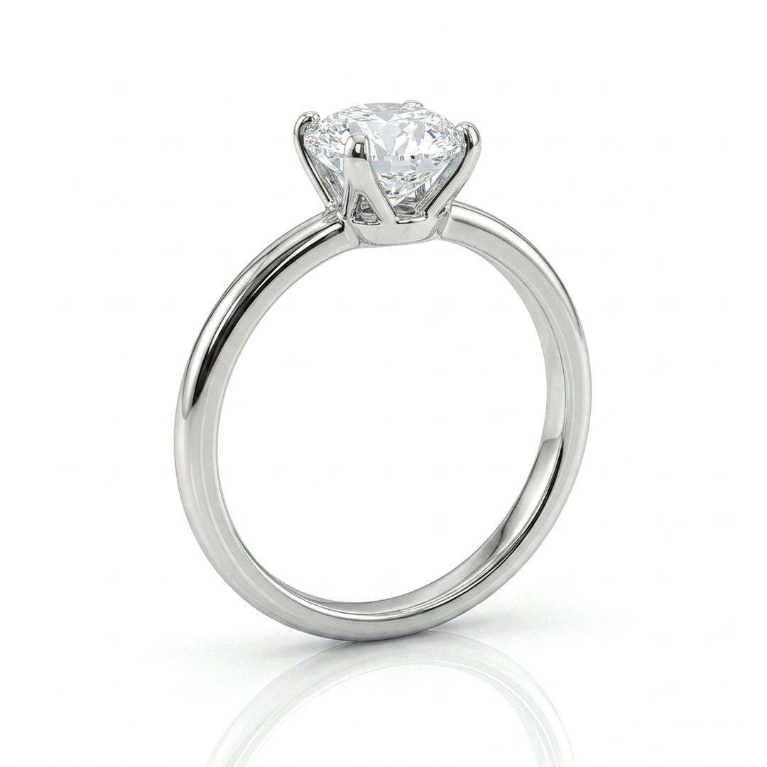 Airrealé Classic Round Diamond Engagement Ring