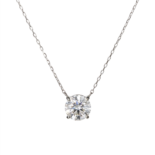 White Gold 2ct Diamond Pendant Necklace