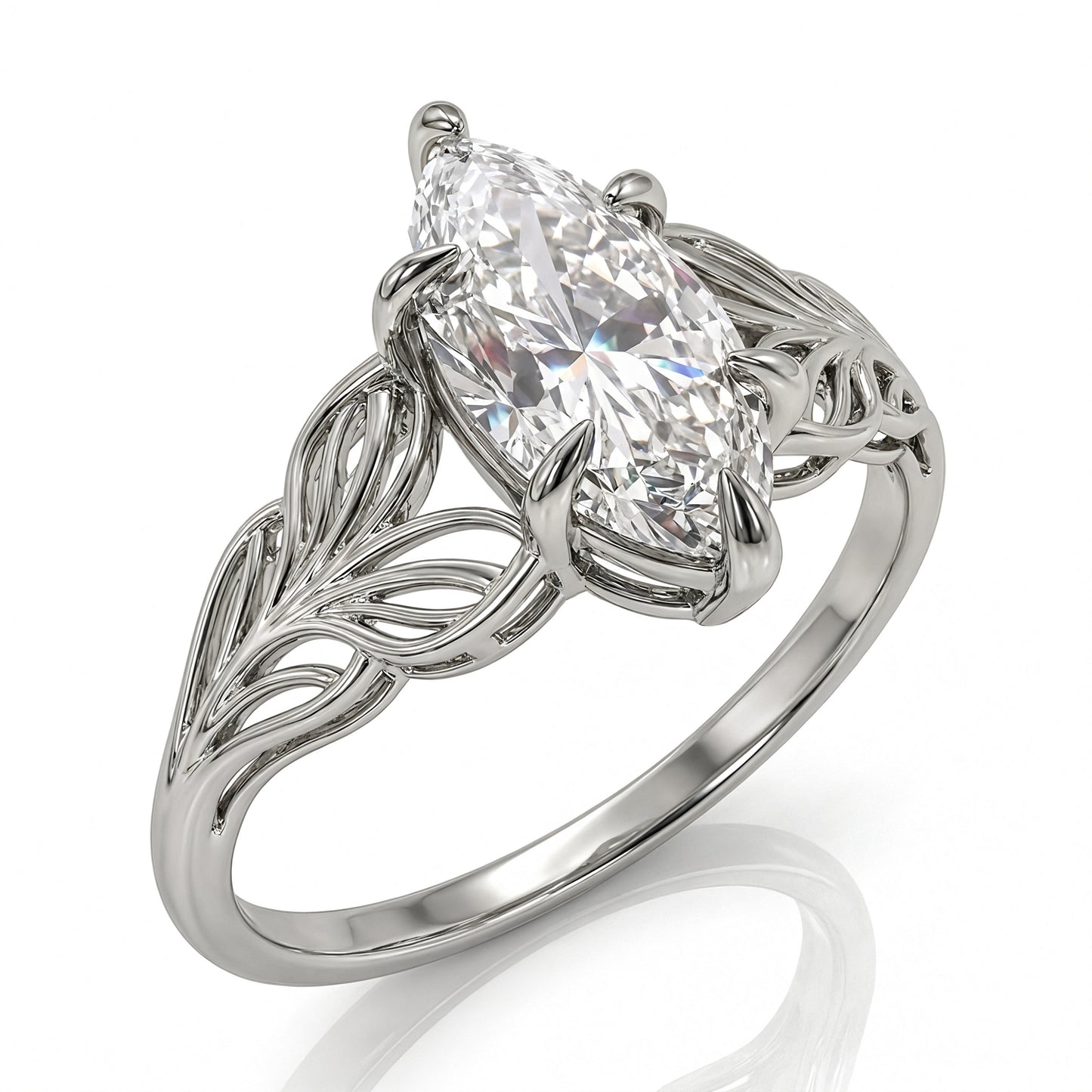 Airrealé Celestial Wing Marquise Engagement Ring