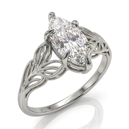 Airrealé Celestial Wing Marquise Engagement Ring