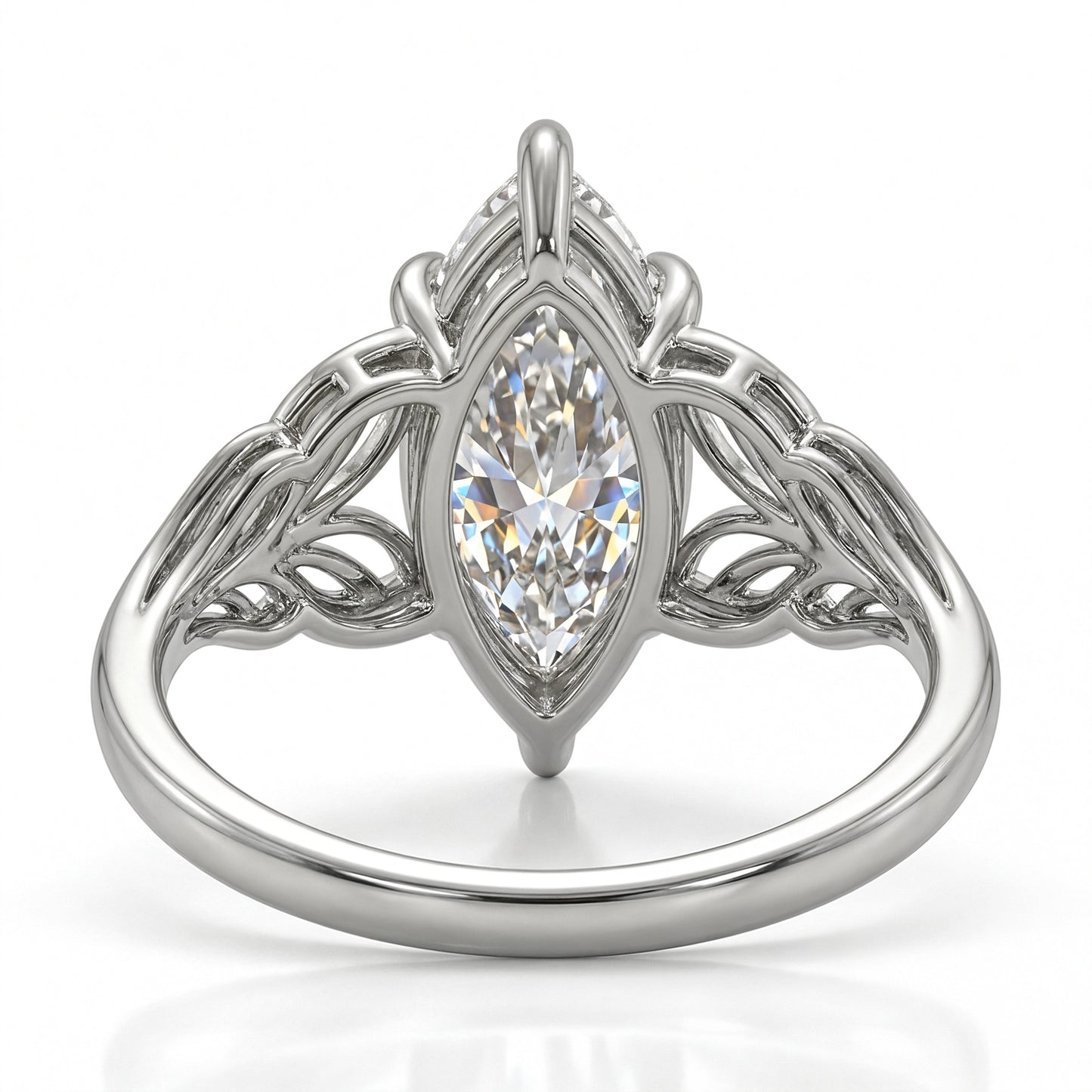 Airrealé Celestial Wing Marquise Engagement Ring