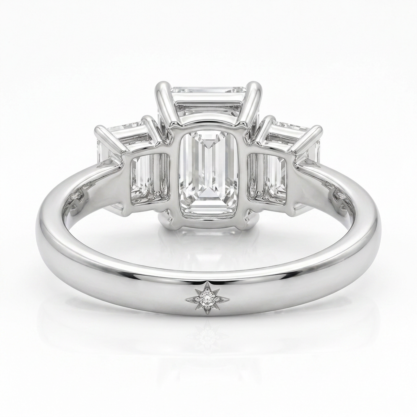 Airrealé Emerald Trinity Engagement Ring