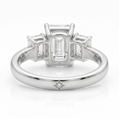 Airrealé Emerald Trinity Engagement Ring